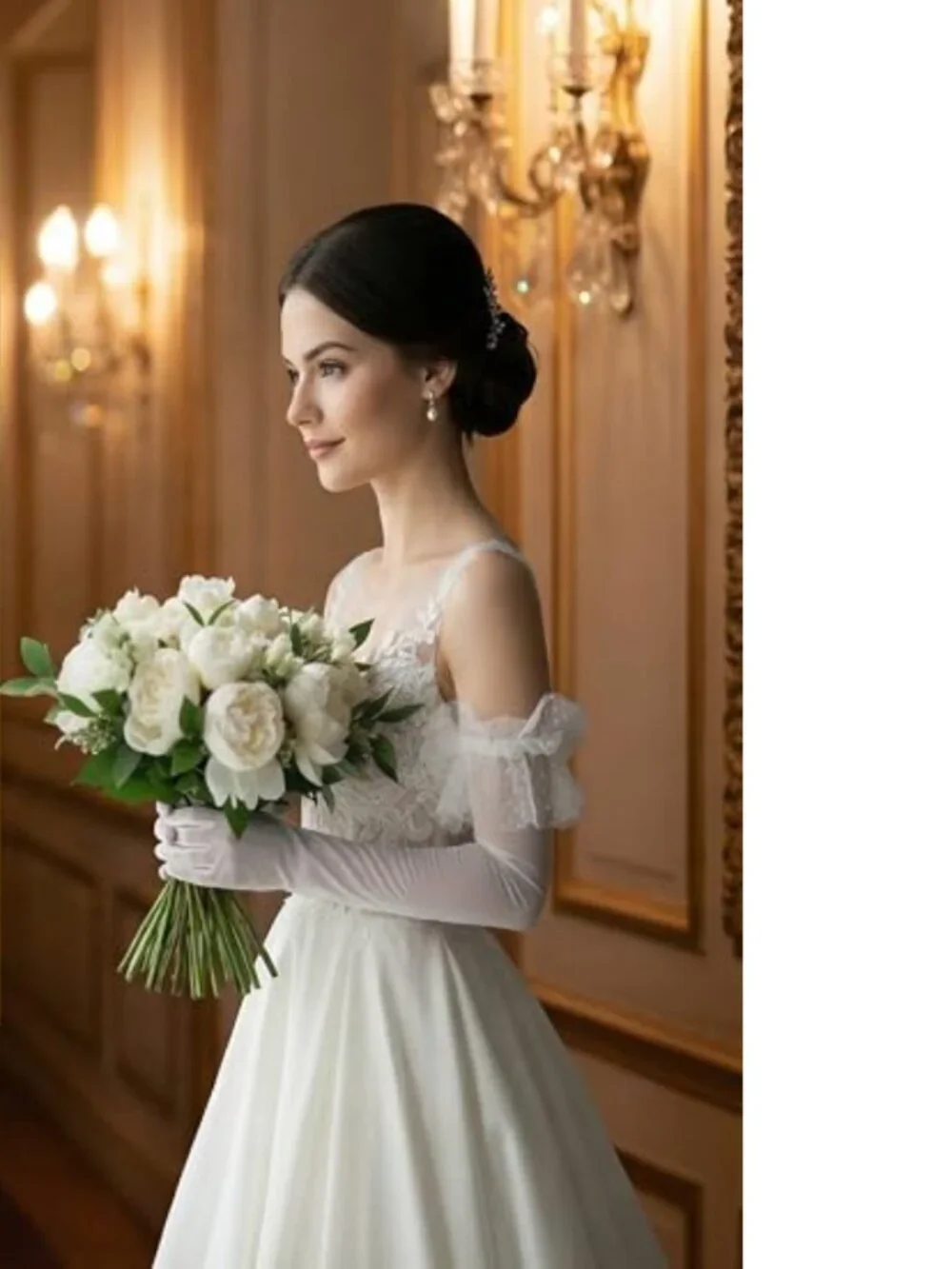 Women's Long Lace Opera Gloves